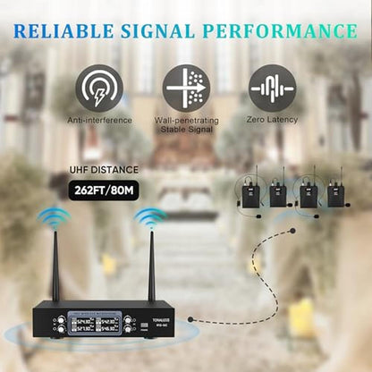 Mics TONALUXE: TONALUXE 4 Channel Wireless Lapel Microphone – In Use