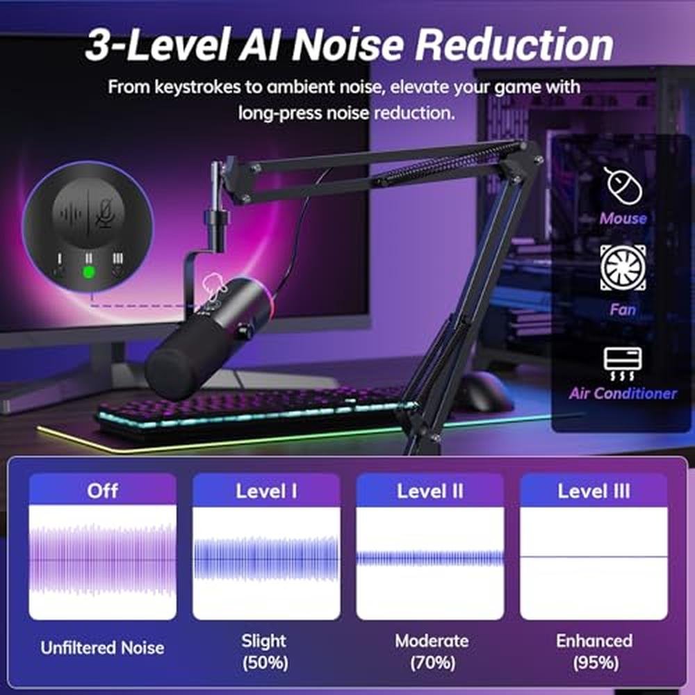 TONOR Dynamic Gaming Microphone – Side View