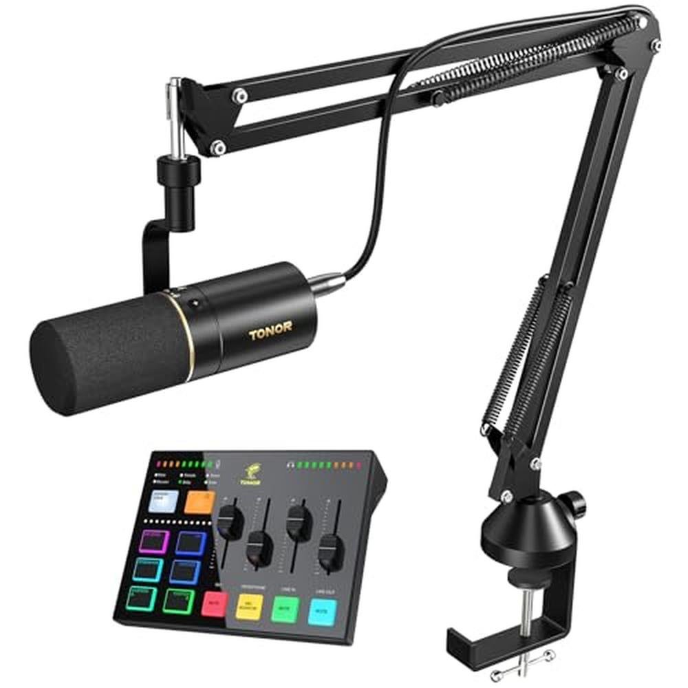TONOR Dynamic Podcast Microphone Kit – Front View