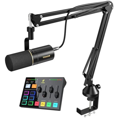 TONOR Dynamic Podcast Microphone Kit – Front View