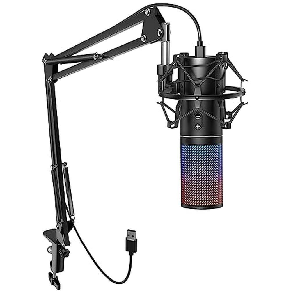 TONOR USB Podcast Microphone: Gaming PC Studio Streaming – Front View