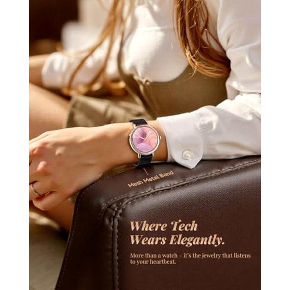 TOOBUR Smart Watch for Women: Two Interchangeable Bands – Side View