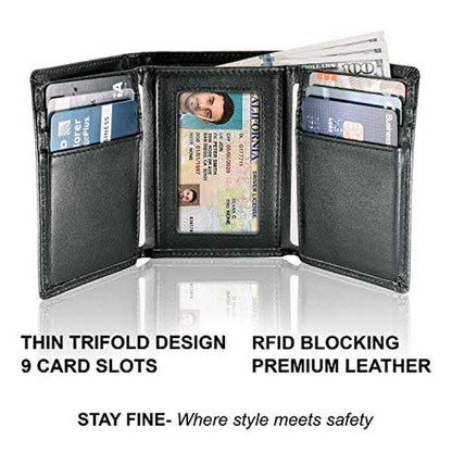Top Grain Leather Trifold Wallet for Men – Packaging