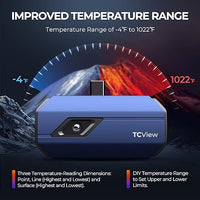 256X192 IR Resolution Hti HT-203U Thermal Camera for Android Phone - Vanadium Oxide Uncooled Infrared Focal Plane, Fully Adjustable, 8 Color Palettes, Temp Alarm, Camera & Video, No Recharge Needed