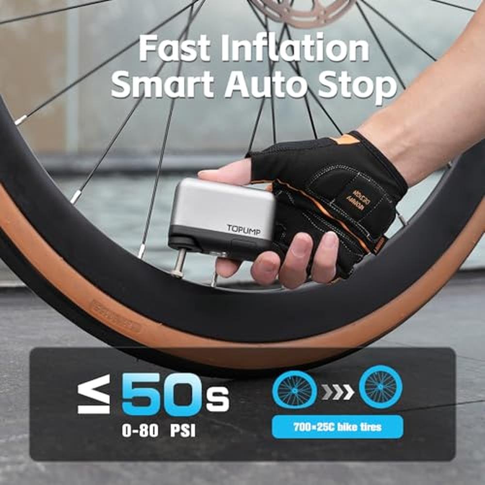 Bike Tire Pump: TOPUMP Tiny Pump Mini Bike Tire Pump with – In Use