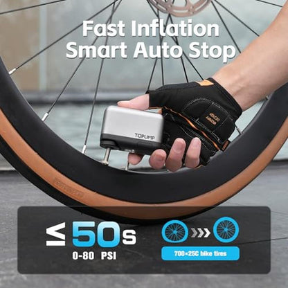 Bike Tire Pump: TOPUMP Tiny Pump Mini Bike Tire Pump with – In Use