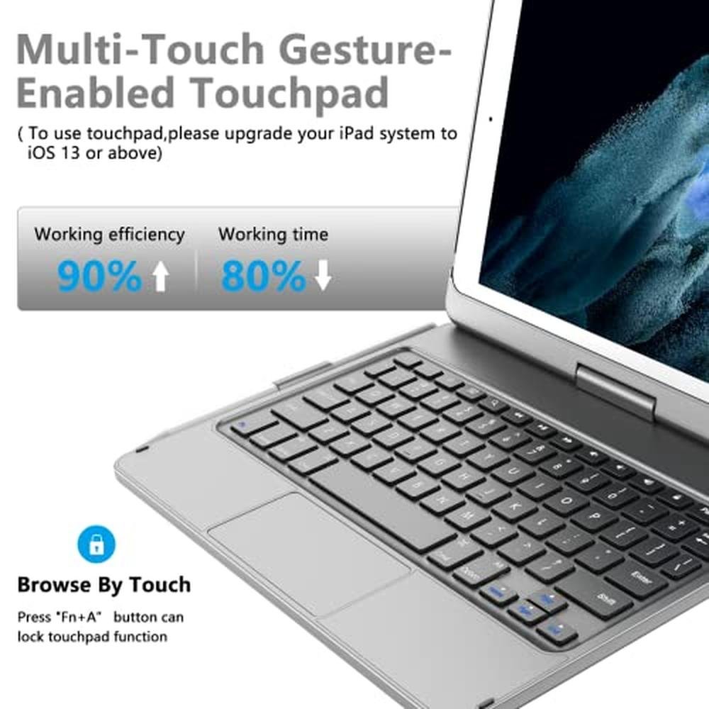 Touch iPad: TQQ 9th Generation Case with Keyboard – Side View