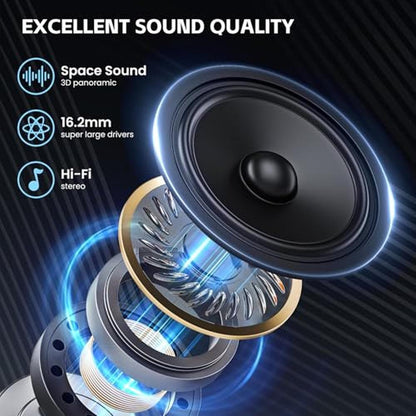 Open Ear Wireless Earbuds: Bluetooth 5.4 Headphones 50H – Side View