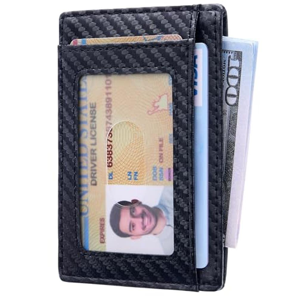 Travelambo Slim Wallet Front Pocket Minimalist Leather RFID – Side View