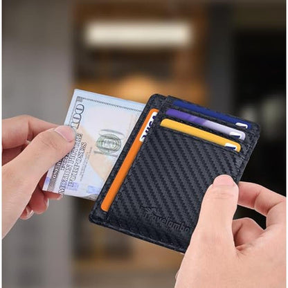 Travelambo Slim Wallet Front Pocket Minimalist Leather RFID – Close-up Detail