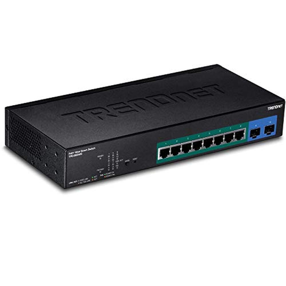 Poe Gigabit: Trendnet 10-Port Gigabit Web Smart Poe Switch – Front View