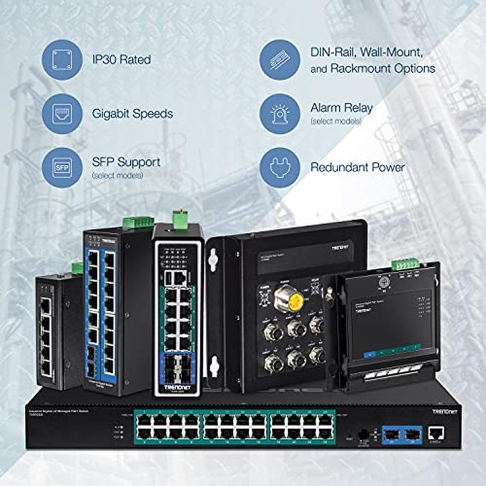Poe Gigabit: Trendnet 10-Port Industrial Gigabit Poe Din – Packaging