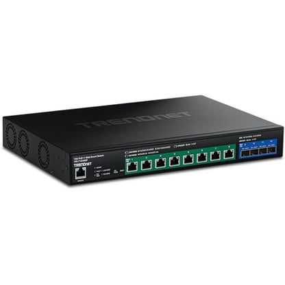 10g Poe Switch: Trendnet TPE-7124Sbf 12-Port Web Smart – Front View