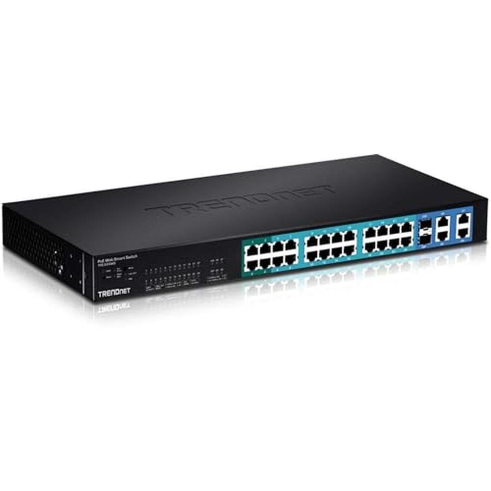 Ports Poe: Trendnet 28-Port 10/100Mbps Web Smart Poe Switch – Front View
