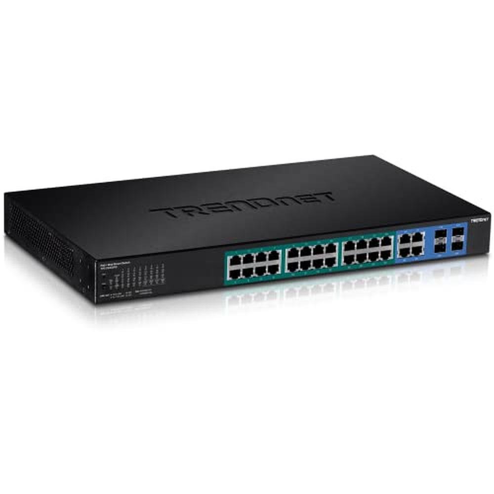 Gigabit PoE Switch: Trendnet 28-Port Web Smart PoE Switch – Front View