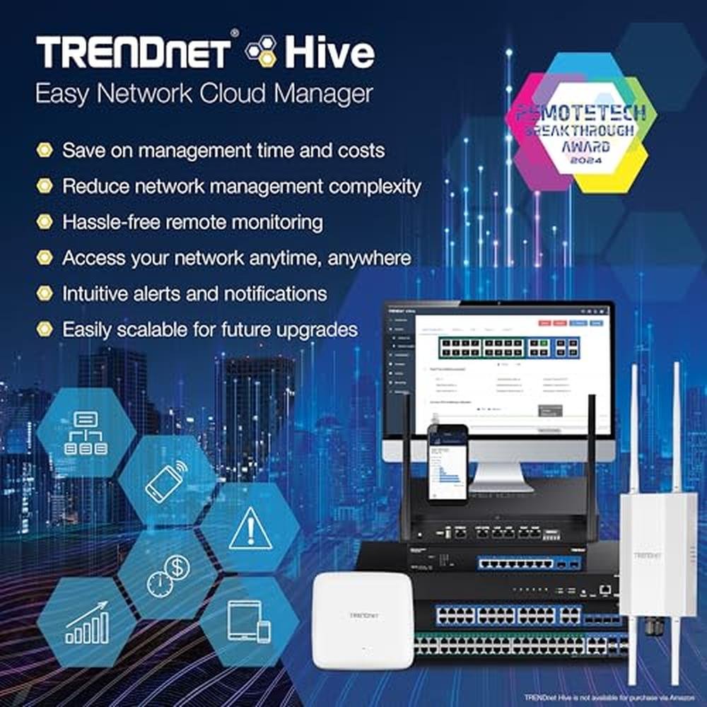 Gigabit PoE Switch: Trendnet 28-Port Web Smart PoE Switch – Side View
