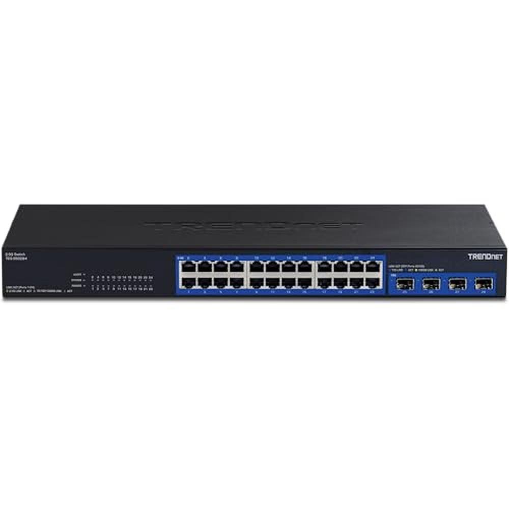 Switch Ports: Trendnet 28-Port Multi-Gig Switch TEG-S5028 – Close-up Detail