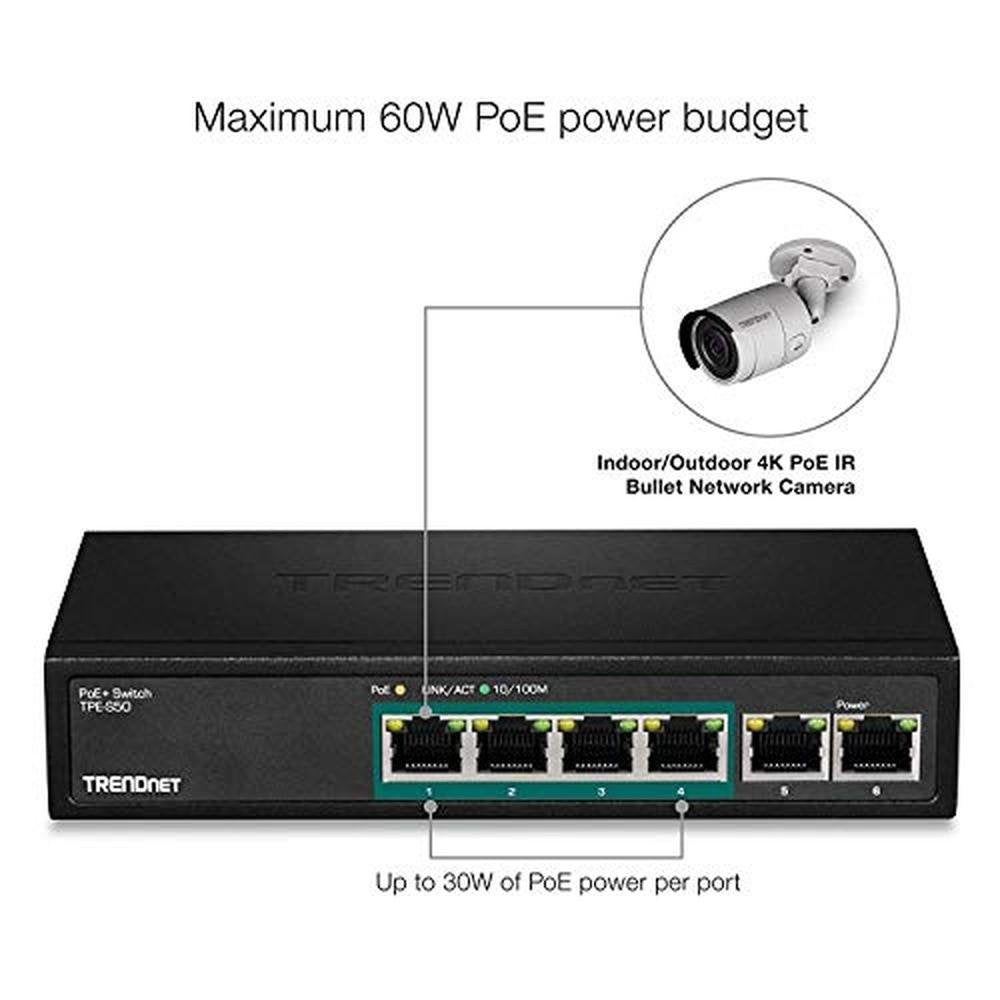 Poe Switch: Trendnet TPE-S50 6-Port Fast Ethernet Poe Switch – In Use