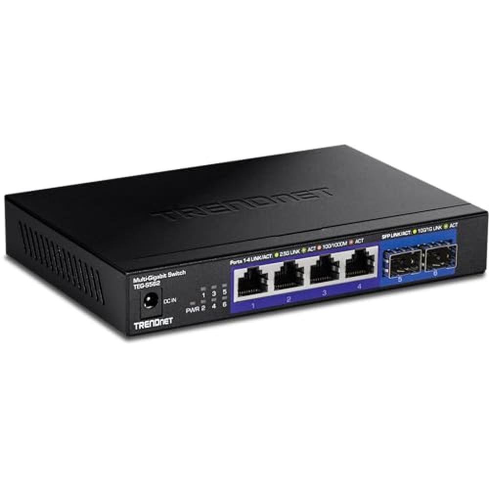 Switch Ports: Trendnet 6-Port Unmanaged Multi-Gig Switch 4 – Front View