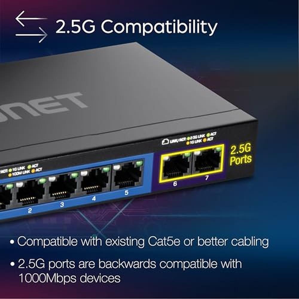 Trendnet 7-Port Multi-Gig Gaming Switch – Close-up Detail
