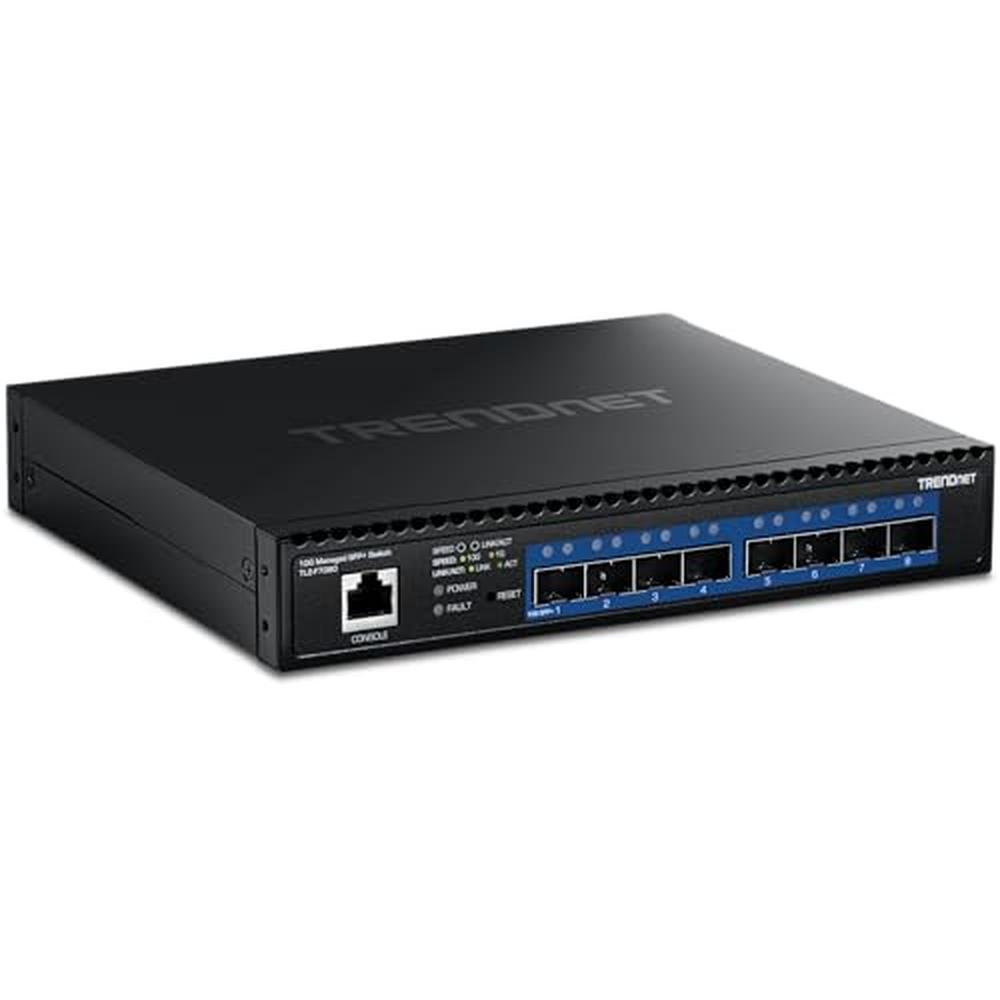 10g Layer 3 Switch: Trendnet TL2-F7080 8-Port Managed SFP – Front View