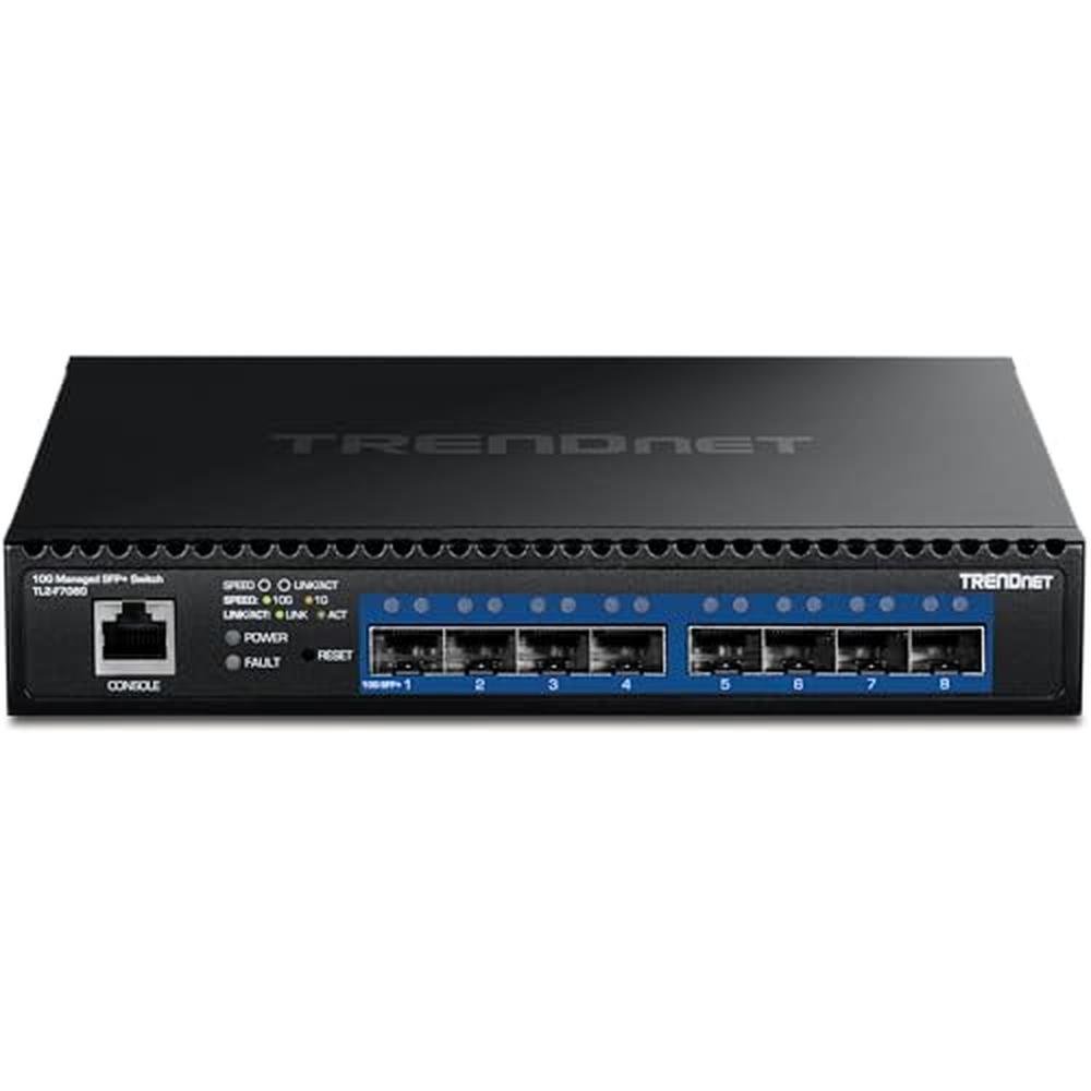 10g Layer 3 Switch: Trendnet TL2-F7080 8-Port Managed SFP – Side View