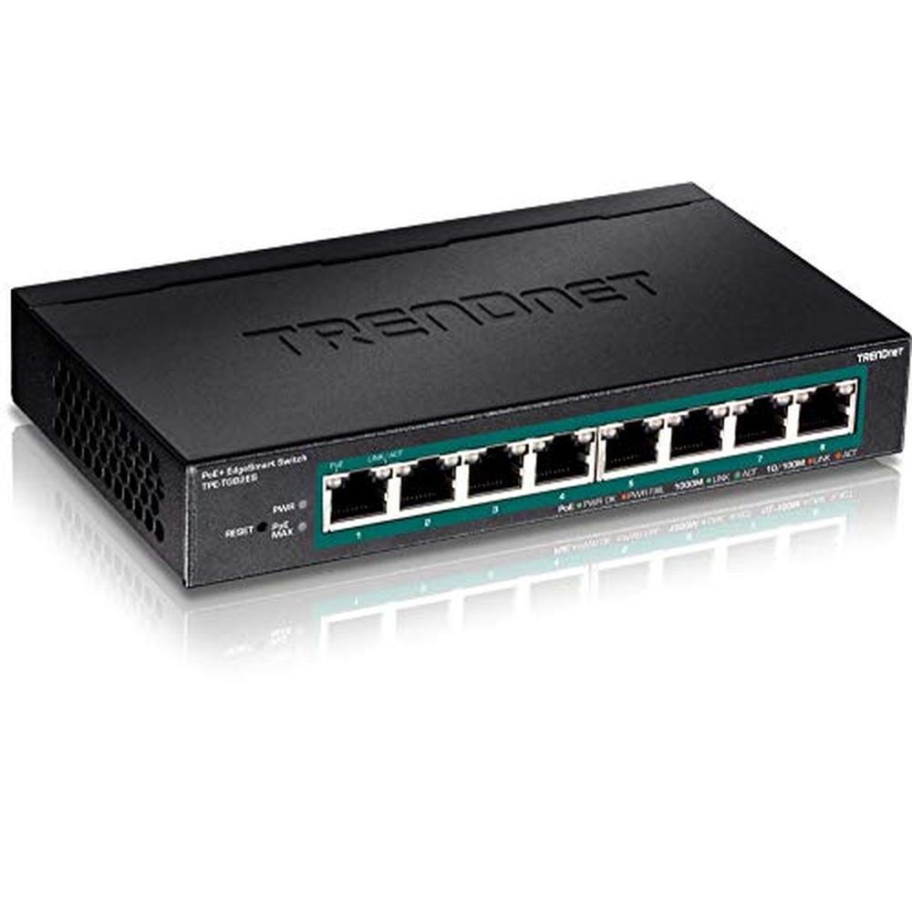 Poe Switch: Trendnet 8-Port Gigabit EdgeSmart Poe Switch – Front View