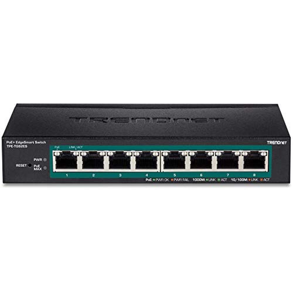 Poe Switch: Trendnet 8-Port Gigabit EdgeSmart Poe Switch – Side View