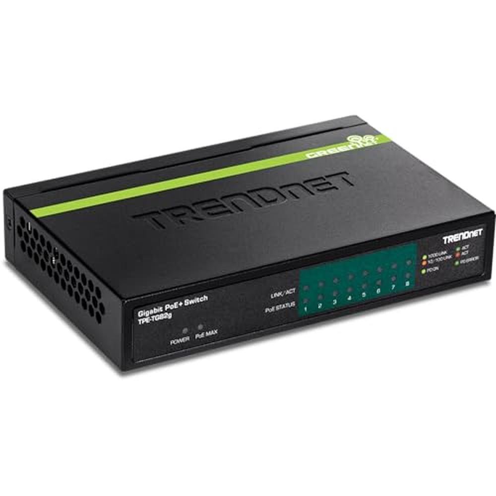 Trendnet Port: Trendnet 8 Port GreenNet Gigabit PoE Switch – Front View