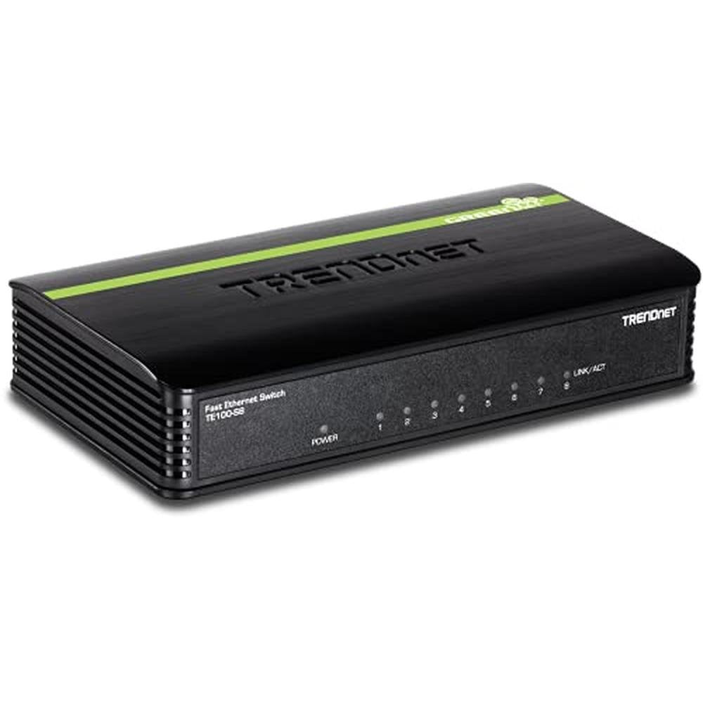 Ethernet Switch: Trendnet TE100-S8 8-Port Unmanaged 10-100 – Front View