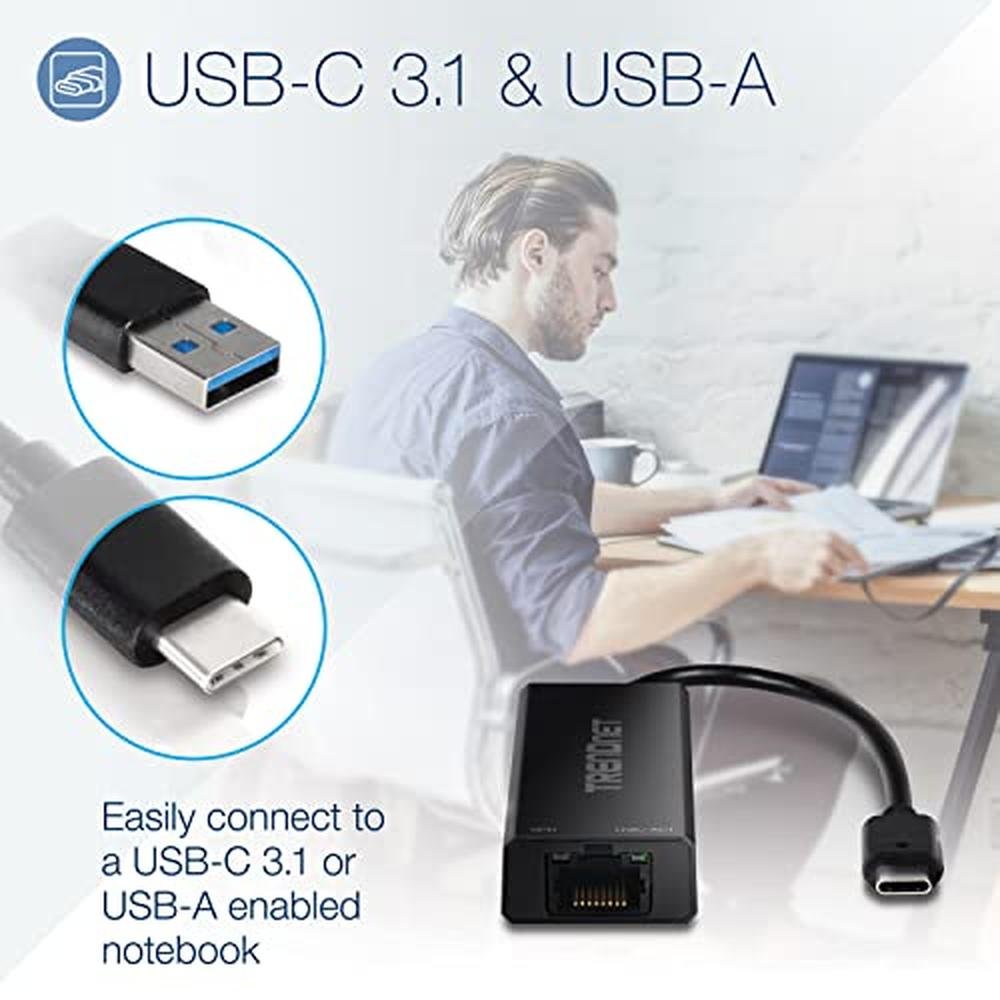 Trendnet 5GBase: Trendnet TUC-ET2G USB-C 3.1 to 2.5GBase-T – In Use