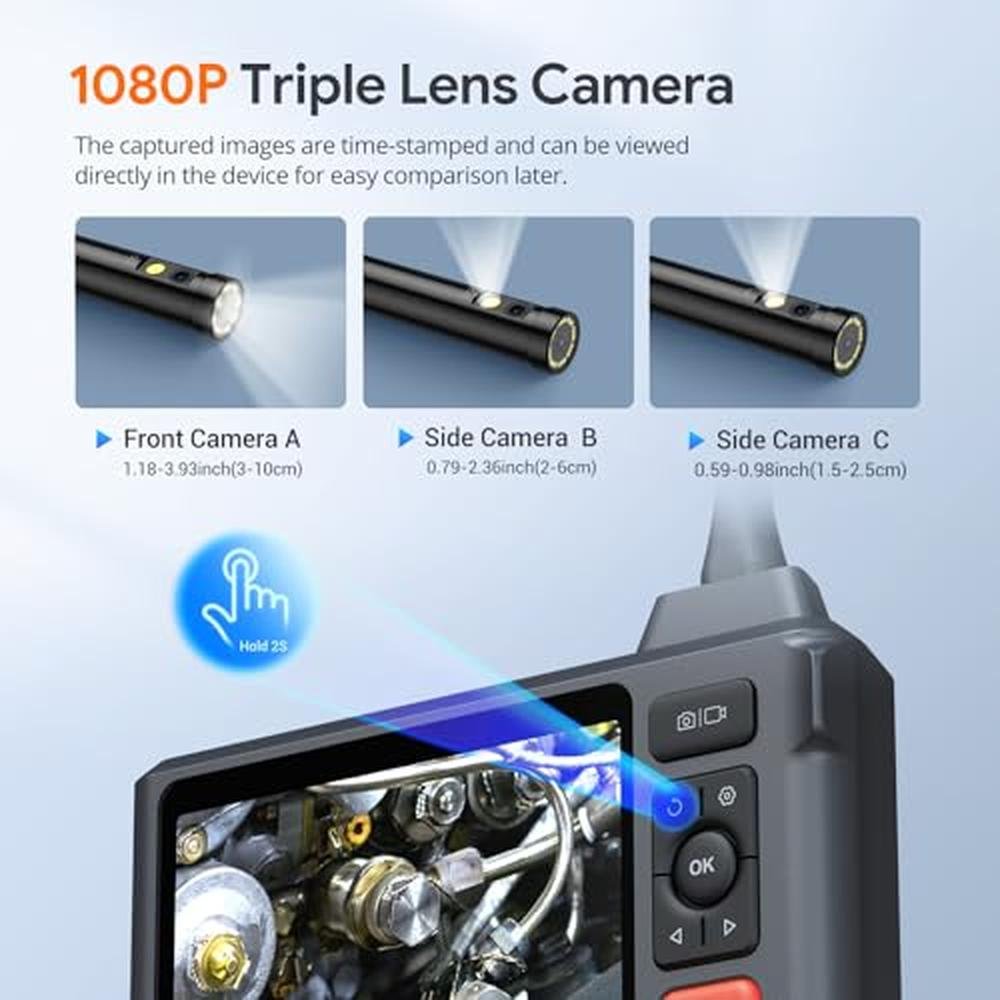 Camera Screen: DEPSTECH DS520 Triple Lens Endoscope – In Use