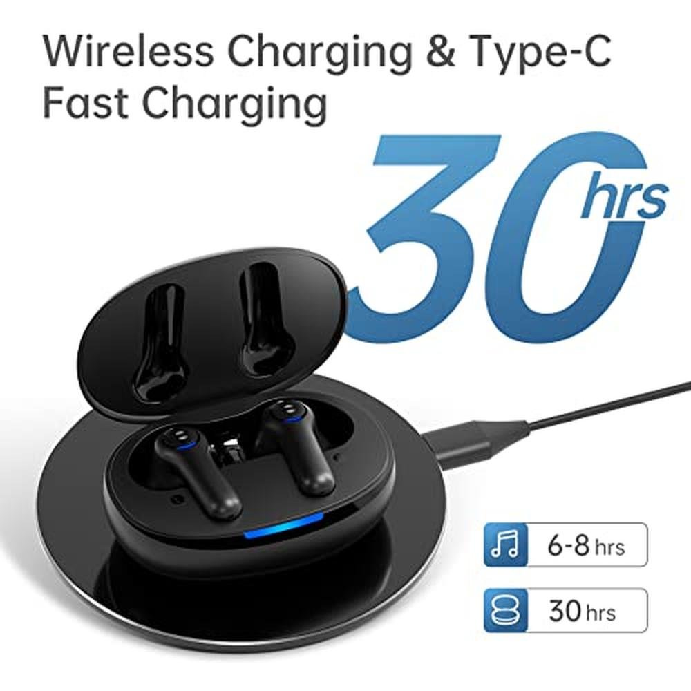 True Earbuds: Aurasound FUNbuds Wireless Earbuds 4 Mics – In Use
