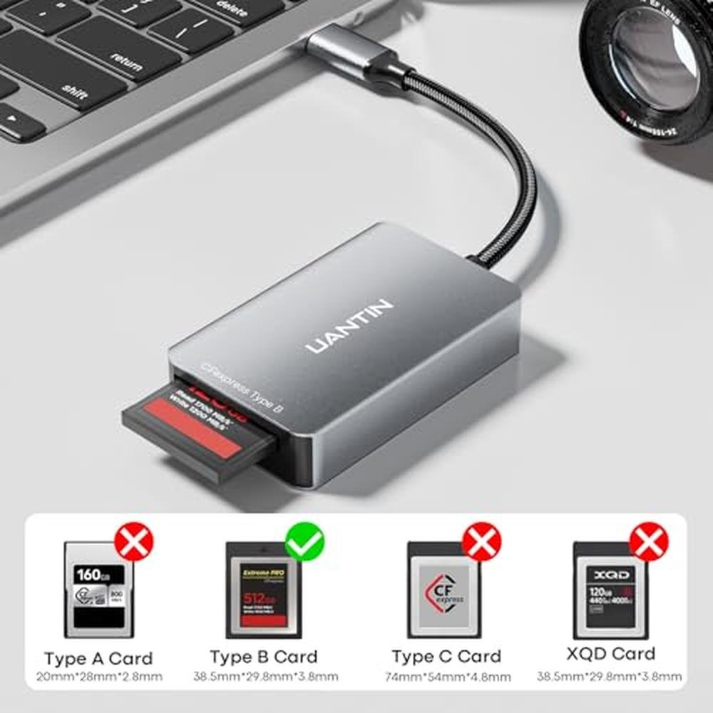 UANTIN CFexpress Type B Card Reader – Side View