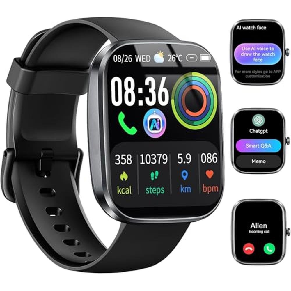 UAUE AI Smart Watch: 1.91 Bluetooth Calling Smartwatch for – Front View