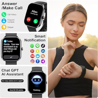UAUE AI Smart Watch: 1.91 Bluetooth Calling Smartwatch for – Side View