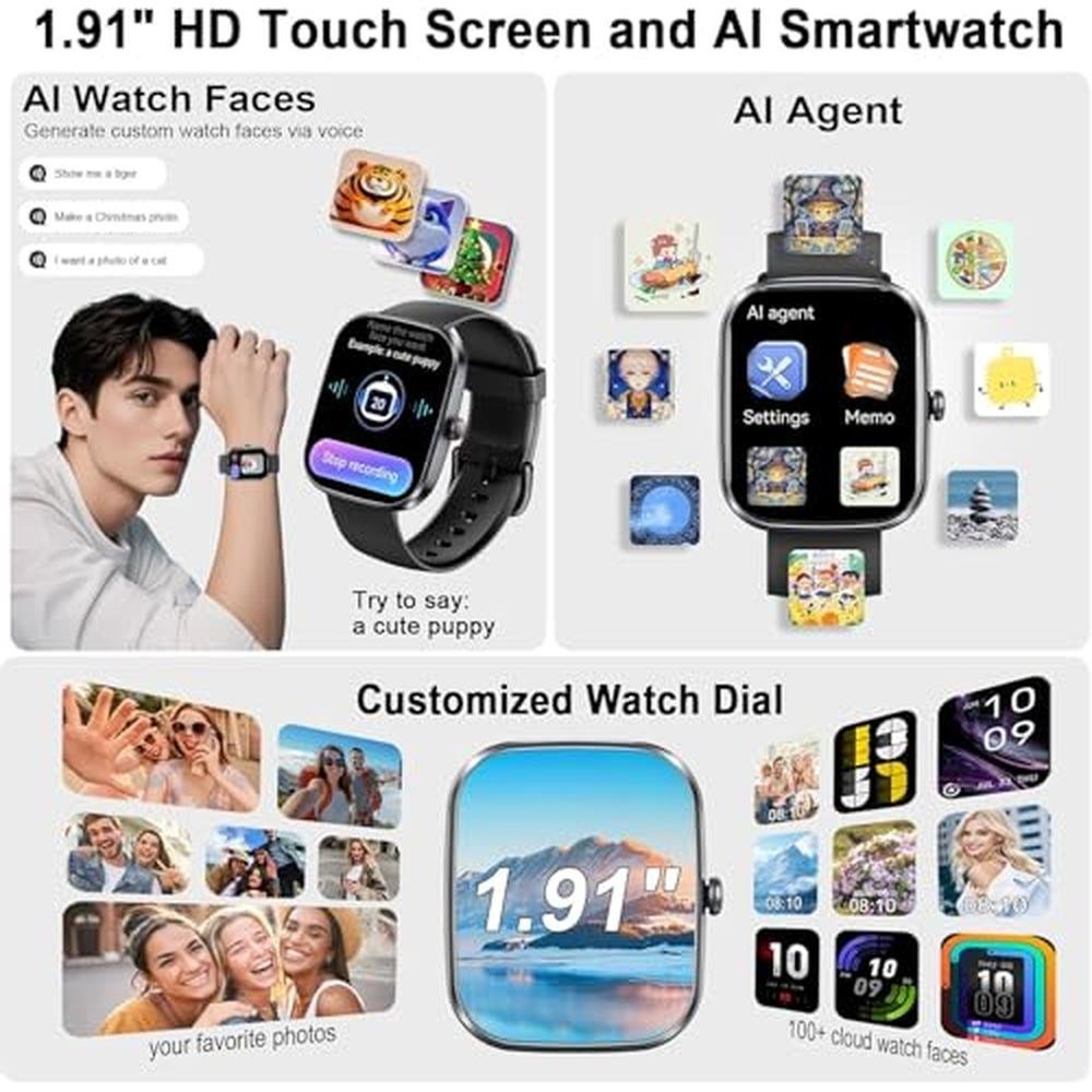 UAUE AI Smart Watch: 1.91 Bluetooth Calling Smartwatch for – Close-up Detail