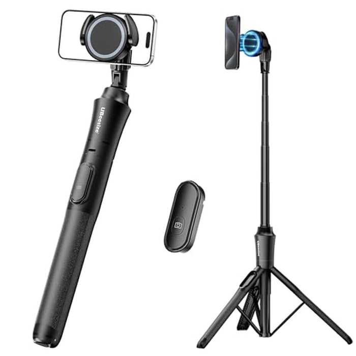 Tripod Phone: Ubeesize 62 Magnetic Selfie Stick Phone Tripod – Front View