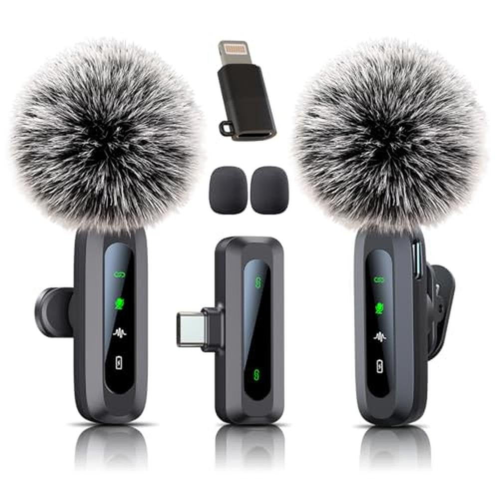 Wireless Mini Microphone: Uewpv Portable Lapel Mic – Front View