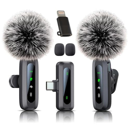 Wireless Mini Microphone: Uewpv Portable Lapel Mic – Front View