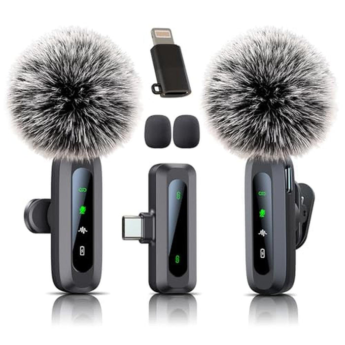 Wireless Mini Microphone: Uewpv Portable Lapel Mic – Front View