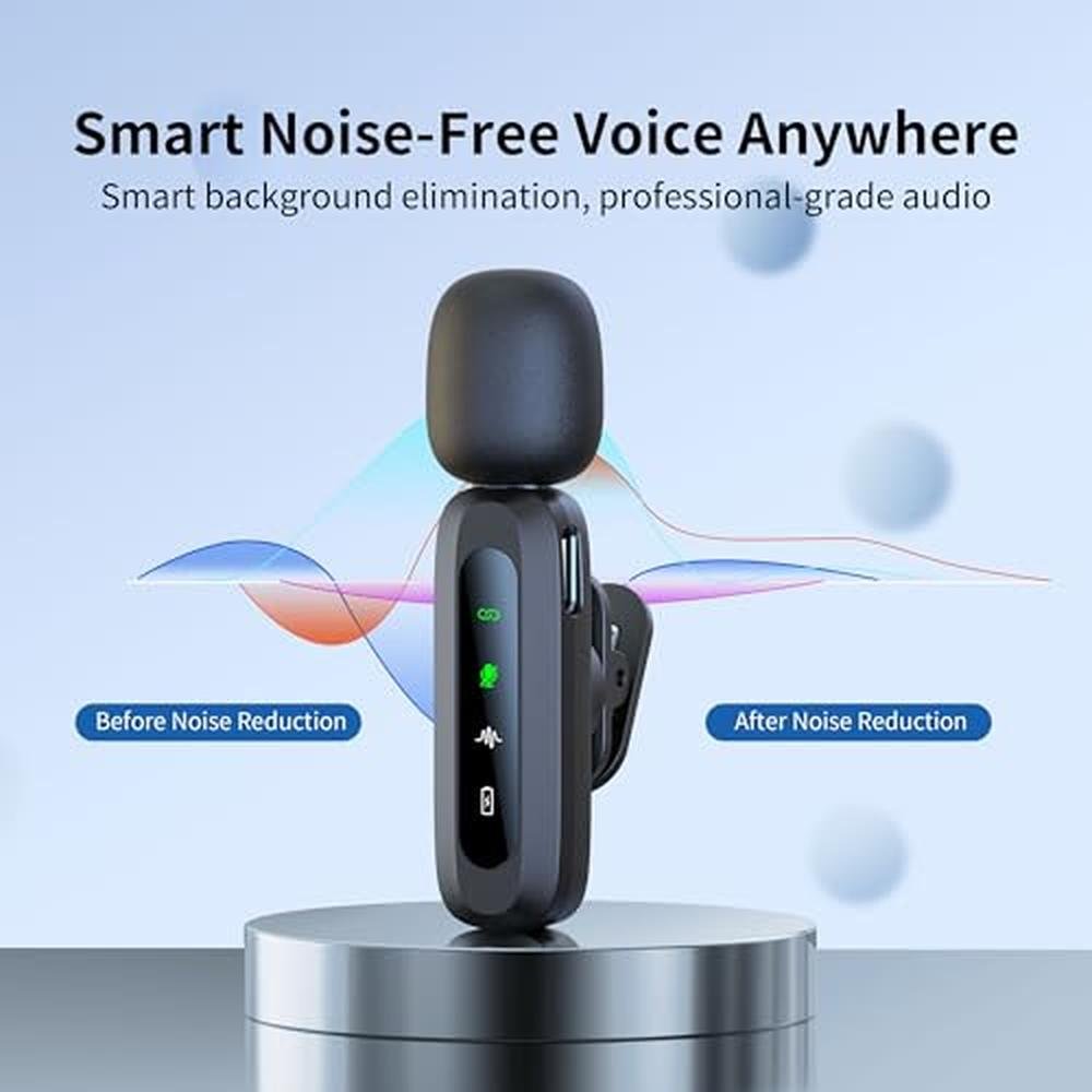 Wireless Mini Microphone: Uewpv Portable Lapel Mic – Side View