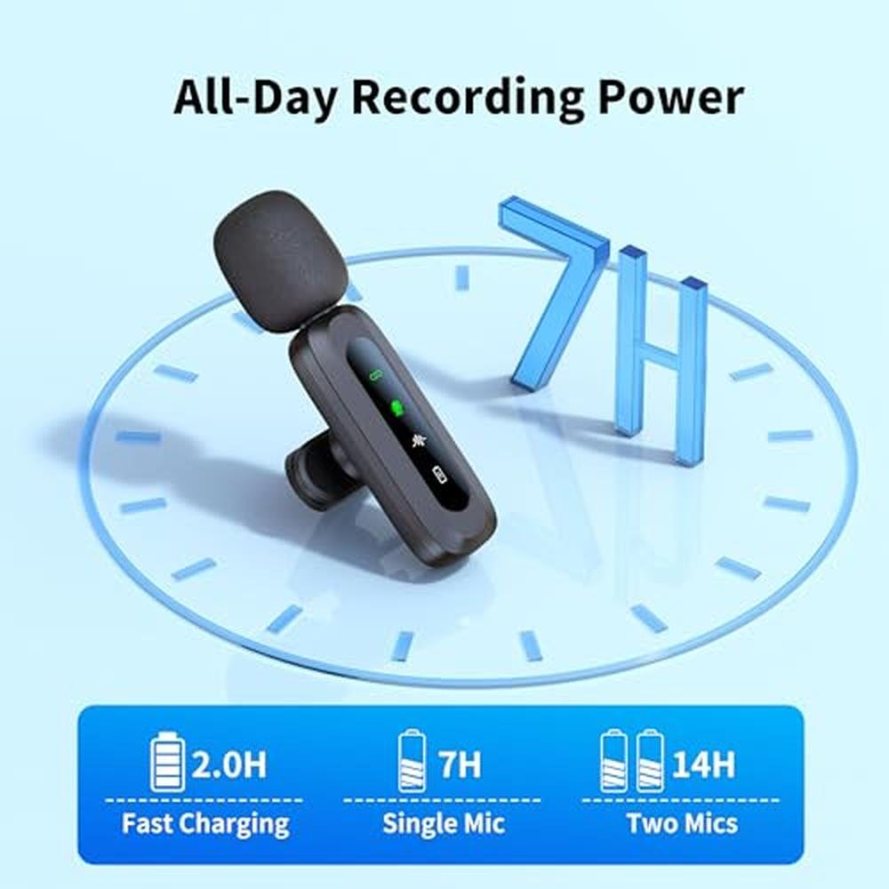 Wireless Mini Microphone: Uewpv Portable Lapel Mic – Close-up Detail