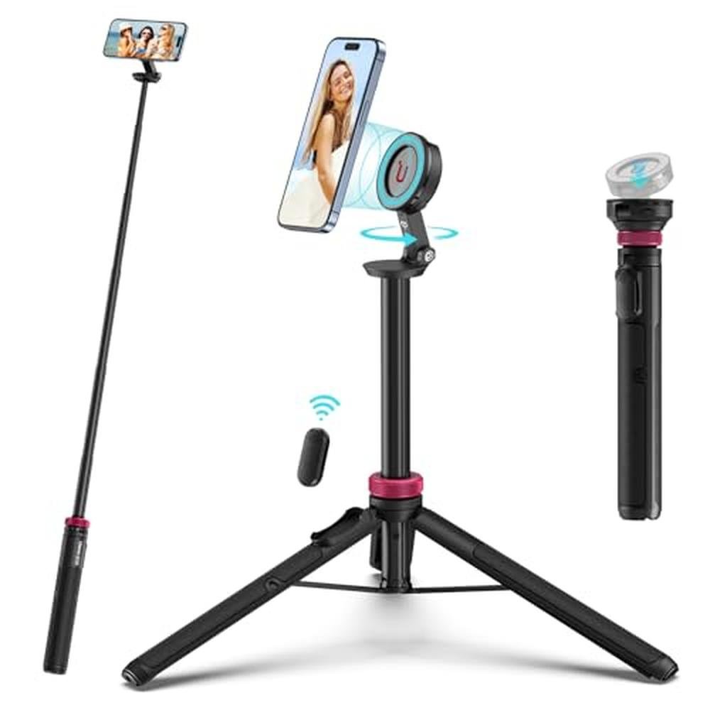 Phone Tripod: ULANZI 61'' Magnetic Selfie Stick – Front View