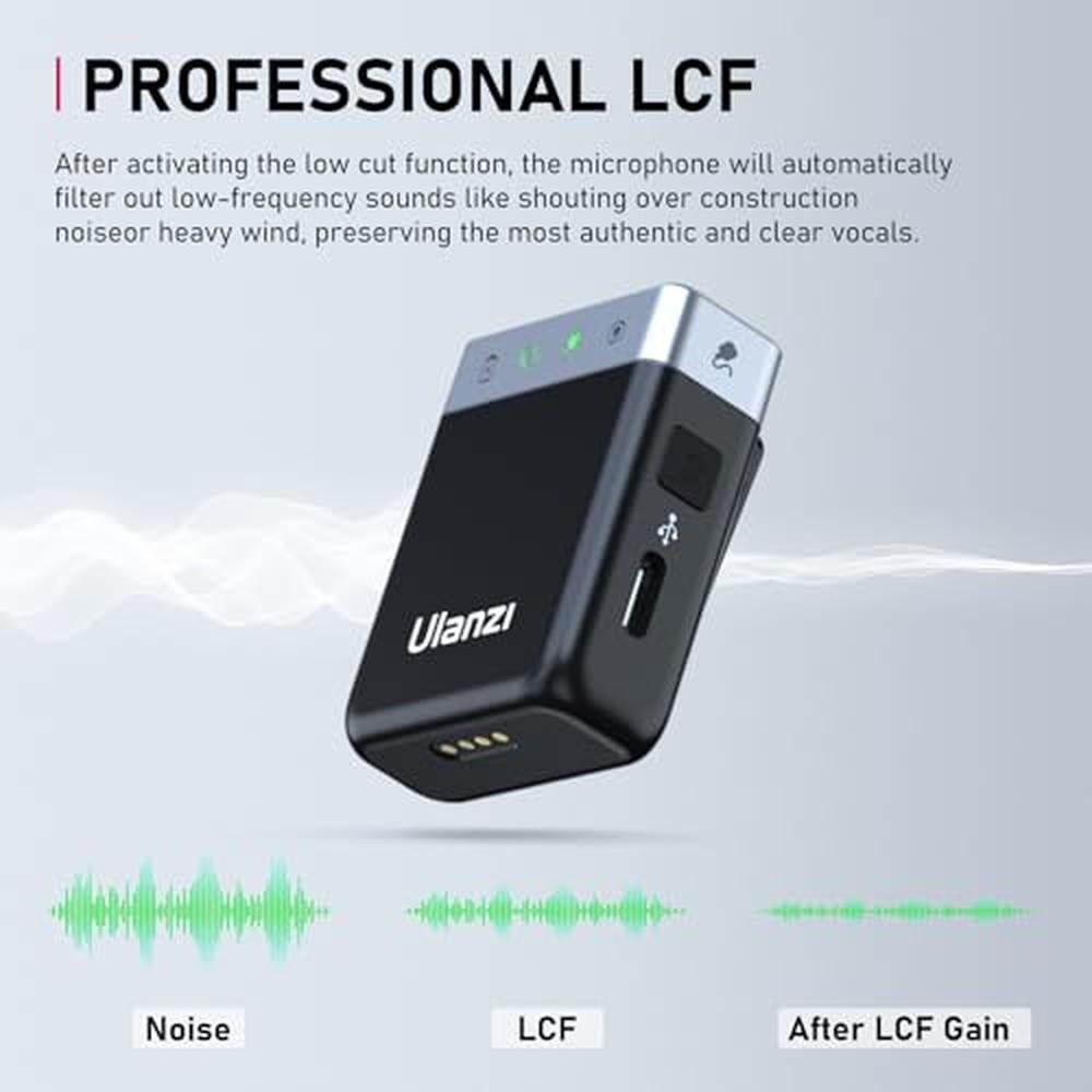 ULANZI AM18 Wireless Lavalier Microphone – Side View