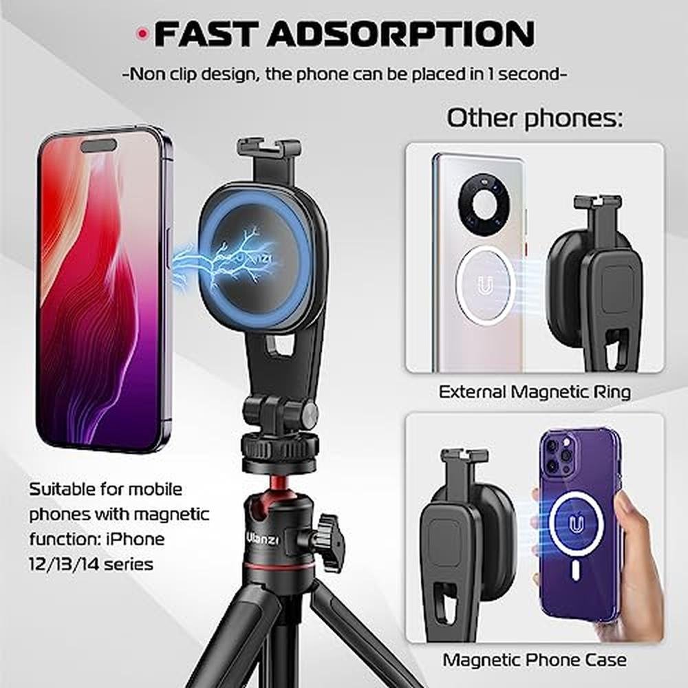 iPhone Tripod: ULANZI MA23 Magnetic Mount – Side View