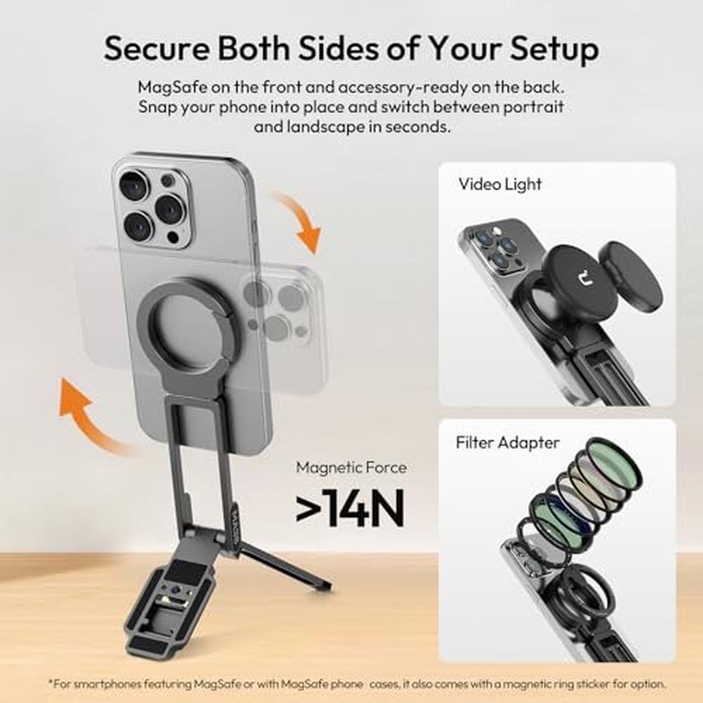 Phone Tripod: ULANZI Magnetic MA38 Portable Phone Holder – In Use