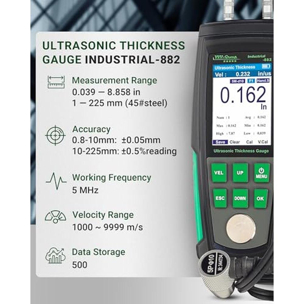 Thickness Gauge: Ultrasonic Thickness Gauge Industrial-882 – Side View