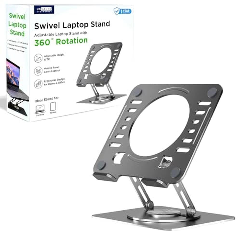 Laptop Stand: Uncaged Ergonomics Swivel Laptop Stand for – Front View