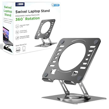 Laptop Stand: Uncaged Ergonomics Swivel Laptop Stand for – Front View
